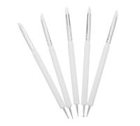 GALPADA 5 pièces Outils de Sculpture Argile Double-embout Silicone pour Modelage et Détails Stylos à Embosser Polyvalents pour Poterie et Argile Polymère Prise Confortable et Nettoyage