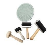 GALPADA 5 Pièces Set de Caoutchouc et Bois pour Gravure Bloc DIY Outils de Linogravure et Ergonomiques pour Impression Artistique Accessoires de Tampon Adaptés à