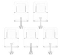 GALPADA 5 Pièces Support de Couvercle D'aquarium en Abs avec Vis, Compatible avec Verre de 0-2cm, Design Ajustable pour Aquariums d'eau Douce et d'eau Salée, Empêche Poissons