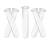 GALPADA 5 Pièces Tube de Propagation en Verre pour Fleurs Hydroponiques avec Fond Rond et Bordure, Solution sans Terre Élégante et Polyvalente pour Bureau ou Étagère, Décoratif et Gain de