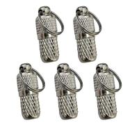 GALPADA 5 Plaques d'Identité pour Collier de Chien et Chat, Pendentif Anti-Perte en Laiton Argenté, Anneau, Accessoire pour Animaux