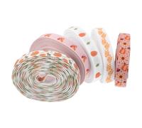 GALPADA 5 Rouleaux Rubans Automne Thanksgiving Polyester Rubans Gros-grain Citrouille et Érable pour Décorations DIY et Festifs