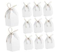 GALPADA 50 pièces Boîtes à Dragées Mariage Papier Kraft Boîte Cadeau Blanche Réutilisable pour Invités Décor Fête et Sachet Mariage Élégant