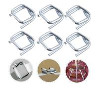 GALPADA 50 pièces Boucles de Serrage Métalliques Galvanisées pour Cerclage et Remplacement de Sangles Résistantes et pour Polyvalent