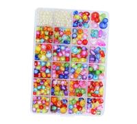 GALPADA 500 pièces Kit de Perles Acryliques Multicolores Cases pour Bijoux DIY Garçon Fille Création Bracelets Colliers Perles Rocaille pour Activités Manuelles Garçon Fille