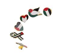 GALPADA 6 Pièces Broche Drapeau Palestine en Alliage, Lot de Pins Style | Résiste au Ternissement, Usage Revers ou Paquet à Dos, Protège les Vêtements, pour Fête et Événement Public