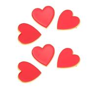 GALPADA 6 Pièces Broche en Alliage de Zinc de Cœur Rouge Finition Dorée Élégante, Accessoire Chic pour Mariage et Anniversaire, Symbole D'amour Confortable à Porter Toute la Journée