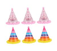 GALPADA 6 pièces Chapeaux Anniversaire Papier Chapeaux Cone Colorés avec Pompons pour Fête Accessoires Festifs pour Garçon Fille et Adultes pour Décorations et Photographies Anniversaire