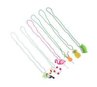 GALPADA 6 Pièces Collier Perles Hawaïen avec Pendentifs Tropicaux pour Fête Plage Décoration Tropicale et Originale