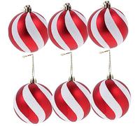 GALPADA 6 pièces de Noël Peintes Rouges et Blanches Décorations Suspendues pour Arbre de Noël Ornement pour Maison et Vitrines Chaleureuse