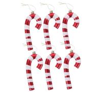 GALPADA 6 Pièces Décorations Candy Cane Larges Peintes Main Lot de Pendentifs Suspendus pour Sapin de Noël Ornements Intérieurs Festifs pour Décoration Maison et Fêtes du Nouvel an
