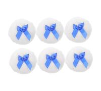 GALPADA 6 Pièces Fluffy Face Powder Puff Set With Bow Handle Soft Plush Loose Powder Applicator For Gentle Skin Care