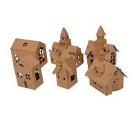 GALPADA 6 Pièces Kit de Maison Carton DIY pour Garçon Fille Modèles à Assembler et Colorier Maison de Jeu Éducative pour Développer Créativité Motricité Fine et Concepts Architecturaux