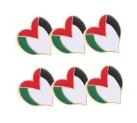 GALPADA 6 pièces Lot de Broches Métal Drapeau Palestine Cœur Badges Accessoires Palestiniens pour Vêtements Homme Femme Pins Voyage sans Décoloration