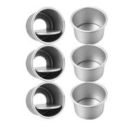 GALPADA 6 pièces Lot de Moules à Gâteau Ronds Alliage Aluminium avec Fond Amovible Moules Pâtisserie Antiadhésifs pour Tartes et Desserts Faciles à Démouler