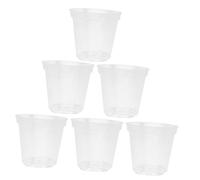 GALPADA 6 Pièces Lot Pots Transparants pour Orchidées avec Trous Drainage Pots Plastique Résistants pour Plantes Intérieur Culture et Rempotage Faciles