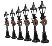 GALPADA 6 Pièces Mini Lampadaires de Rue Modèle Réverbère Miniature pour Maison de Poupée Décoration Maquette et Portable