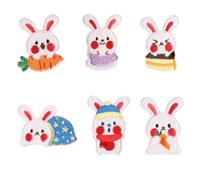 GALPADA 6 Pièces Patch Brodé Lapin Autocollant pour Vêtements, | Polyester, Détails Riches et Couleurs Vives, Couture Créative, Atelier Tailleur, Paquet et Portefeuilles