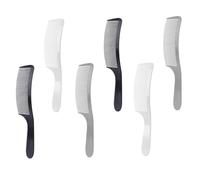 GALPADA 6 pièces Peignes Coiffants Incurvés pour Salon Outils Barbier Adaptés Cheveux Épais Antistatiques Gris Blanc Noir