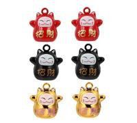 GALPADA 6 pièces Pendentifs Cloche Cuivre Chat Fortune Décorations Suspendues légères et compactes pour porte-clés