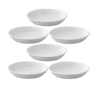 GALPADA 6 Pièces Plat de Remplacement Rond en Céramique pour Chauffe-Cire | Finition Émaillée Lisse, Blanc Simple et Élégant, pour Cire Parfumée, Usage sur Table ou Spa