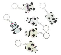 GALPADA 6 Pièces Porte-clés Créatif en Pvc de Panda pour Décorer Clés et Paquet, Design Délicat, pour Noël et Toutes Occasions Plusieurs styles