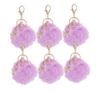 GALPADA 6 Pièces Porte Clés Pompon Pelucheux avec Pendentif Danseuse Ballerine Lot de Accessoires Décoratifs pour Sacs à Main et Sacs Fourre Tout Femme Élégant et Original