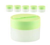 GALPADA 6 Pièces Pots de Crème Plastique Recharges avec Cuillère Magnétique et Doublure Amovible pour Échantillons Cosmétiques et Crème Visage et Facile à Nettoyer