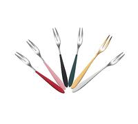 GALPADA 6 pièces Set de Fourchettes Acier Inoxydable pour Fruits et Desserts Fourchettes Apéritif Réutilisables pour Salades et Gâteaux Cadeau Pratique pour Amis et Réceptions