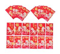 GALPADA 60 Pièces Enveloppes Rouges Chinoises Traditionnelles Année Cheval pour Festival Printemps Carton Animé Garçon Fille