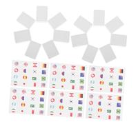 GALPADA 65 pièces Jeu de Mahjong Plastique avec Tuiles Drapeaux Nationaux Jeu Familial Ludique et Éducatif pour Réunions et Fêtes Apprentissage Culturel et Divertissement