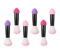 GALPADA 6pièces Double-ended Blush And Face Brush Set Portable Makeup Applicator For Powder And Foundation Multi-color Compact Brushes For Easy Touch-ups
