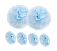 GALPADA 6pièces Houpette à Poudre Douce avec Noeud pour Applicateur de Poudre pour Corps Disque de Maquillage pour Femmes et Filles