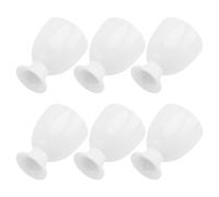 GALPADA 6pièces Lot de Coquetiers Porcelaine Blanche Résistante Supports Œufs Durs et Mous Déjeuner Plateau Relevé Anti-débordement Accessoires Pratiques pour Table Familiale