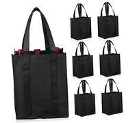 GALPADA 6pièces Sacs De Transport pour Bouteilles De Vin Non Tissés avec Séparateur Flexible pour Bouteilles De Vin pour Randonnées Voyages Fêtes