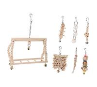 GALPADA 7Pièces Perroquets Accessoires de Cage Amusants pour Oiseaux avec Perchoir pour Exercices