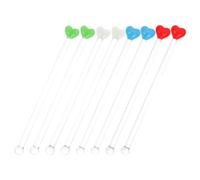 GALPADA 8 Bâtonnets à Mélanger en Verre de Cœur pour Cocktails et Boissons, Kit Élégant de 8 Pièces pour Salon de Thé et Café Réutilisable