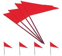 GALPADA 8 Drapeaux Triangulaires en Fer Rouge pour Pelouse, Solide et Faciles à Insérer, pour Irrigation de Jardin et Clôtures Invisibles