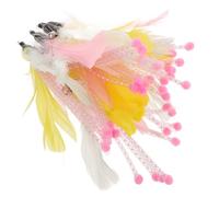 GALPADA 8 pièces Lot de Têtes de Rechange Plume pour Jouets Interactifs Chats Intérieur Durables Légères et Compatibles avec Baguettes à Plumes