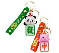 GALPADA 8 Pièces porte-clés mah-jong bijou de kawaii porte-clés de dessin animé Panda - Décorations de - Ornement de valise clé pendaison orner pendentif animal mahjong alliage