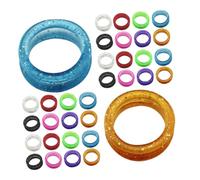 GALPADA 80 Pièces Large Silicone Scissors Finger Rings Inserts Professional Shear Grips For Haircutting Pet Grooming And Barber Tools Resistant Durable Finger Protector