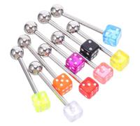 GALPADA 9 pièces Piercing Langue Acrylique Forme Dé Dice Bijoux Chic pour Femmes et Hommes