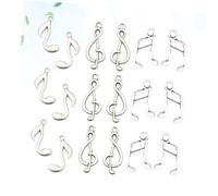 GALPADA 90pièces Pendentif Forme De Note De Musique Argenté Kit De Pendentifs Soi-même Porte-clés Et Collier