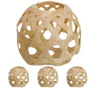 GALPADA Abat-Jour Suspendu en Bambou Tissé Vintage, Lot de 4, Diamètre 6 CM, pour Suspensions et Lampes de Table, Éclairage Intérieur Maison