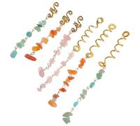 GALPADA Accessoires Cheveux 6pcs en Alliage et Pierre Naturelle pour Tresses Africaines, Breloques Stylées pour DIY Coiffures Polyvalentes en Concert ou Dîner