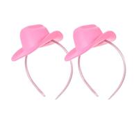 GALPADA Accessoires de Costume Mini Chapeaux de Cowboy Roses Lot de 2, Serrage-Têtes Confortables en Tissu Robuste, Bandeaux Western pour Fête d'Anniversaire et Danse Country Femme