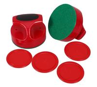 GALPADA Accessoires de Hockey Glace de Table Rouge en Abs, Poussoir Robuste et Palet de Remplacement pour Salle de Jeux et Foires, 1 Set