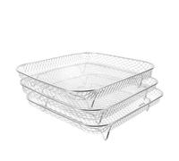 GALPADA Acier Inoxydable Niveaux pour Friteuse à de Déshydratation et Cuisson Rack Carré pour Barbecue et Préparation Simultanée des Plats