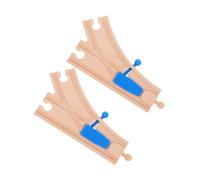GALPADA Aiguillage De Voie Ferrée en Bois Bleu pour Garçon Et Filles, 2 Pièces, Connecteurs De Rails De Train en Bois, Extension De Circuit, Jouet Éducatif pour Motricité Et Créativité