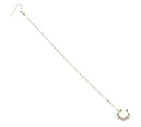 GALPADA Anneau De Nez Faux En Métal Doré Avec Chaîne Orné De Cristaux, Bijou De Corps Féminin Sans Piercing Pour Danse, Fête, Confort Léger Et Clip Pratique